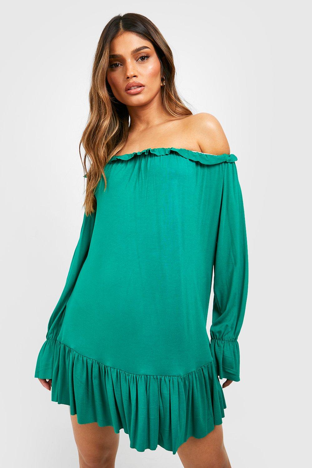 Frill Detail Cold Shoulder Sundress